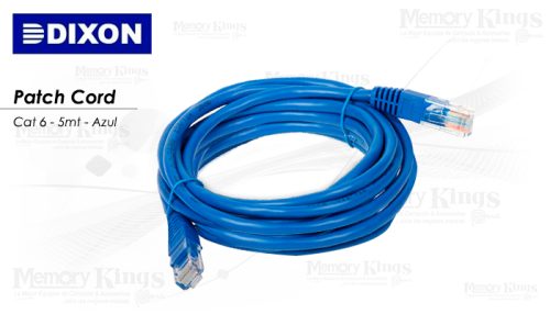 CABLE RED PATCH CORD DIXON 5mt cat-6 Azul