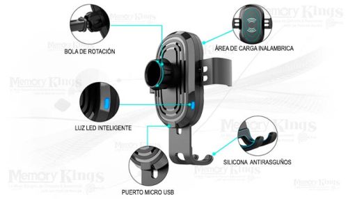 CARGADOR DE COCHE Wireless Qi 10W ARGOMTECH