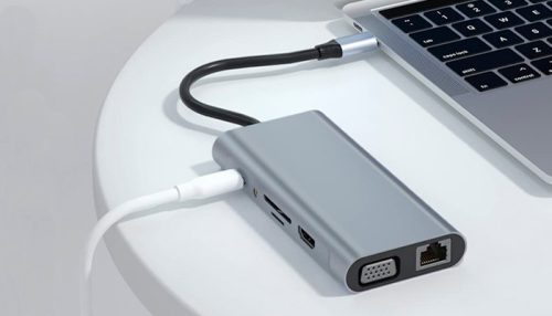 Docking Station USB-C DELCOM 4K HUB 11-IN-1