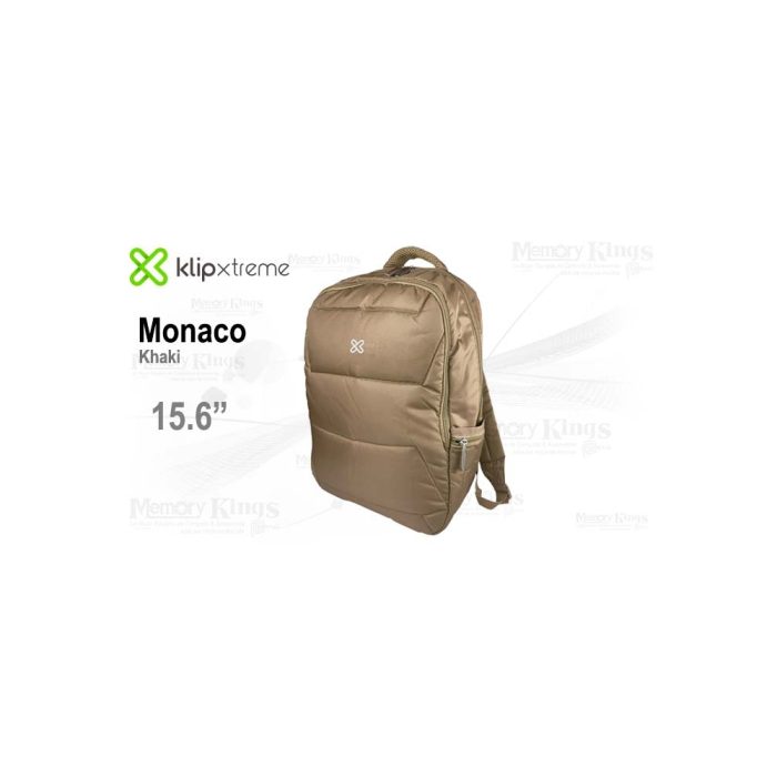 Mochila para portátil Klip Xtreme, 15.6" en nylon 1200D, color caqui, con dos compartimentos