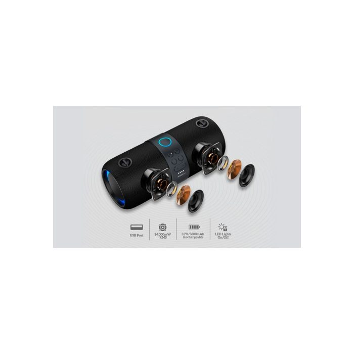 Parlante Bluetooth Argomtech 3140BK 14W con FM y USB - Sonido potente y conexión fácil