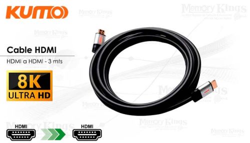 CABLE HDMI a HDMI 3mts KUMO UHD 2.1V 8K|4K