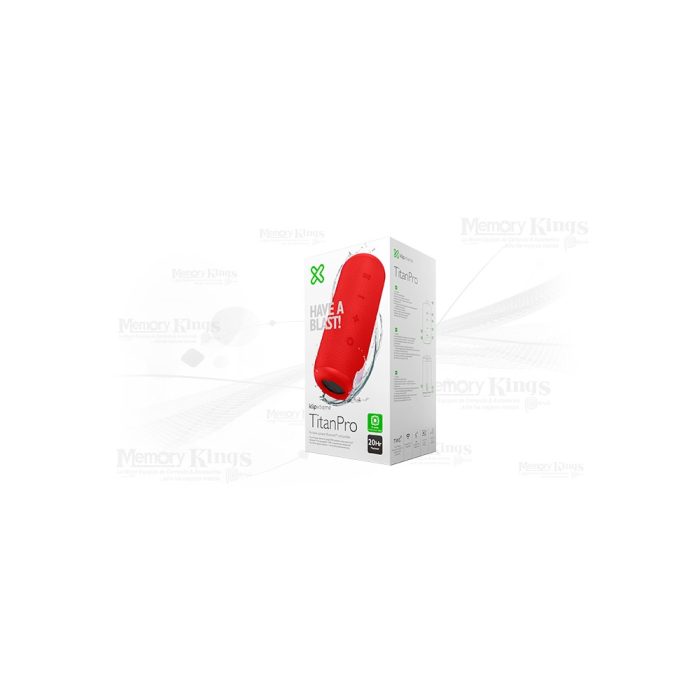 Altavoz portátil Klip Xtreme TitanPro KBS-300 inalámbrico Bluetooth rojo - sonido potente y diseño compacto