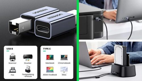 ADAPTADOR USB-B a USB-C UGREEN US382