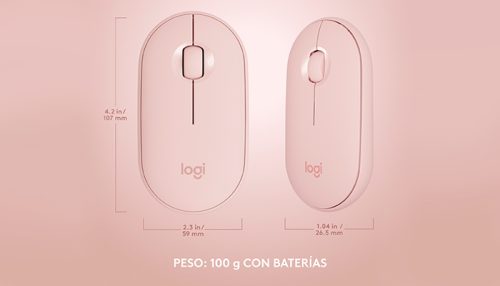 TECLADO+MOUSE LOGITECH MK470 SLIM PINK Wireless