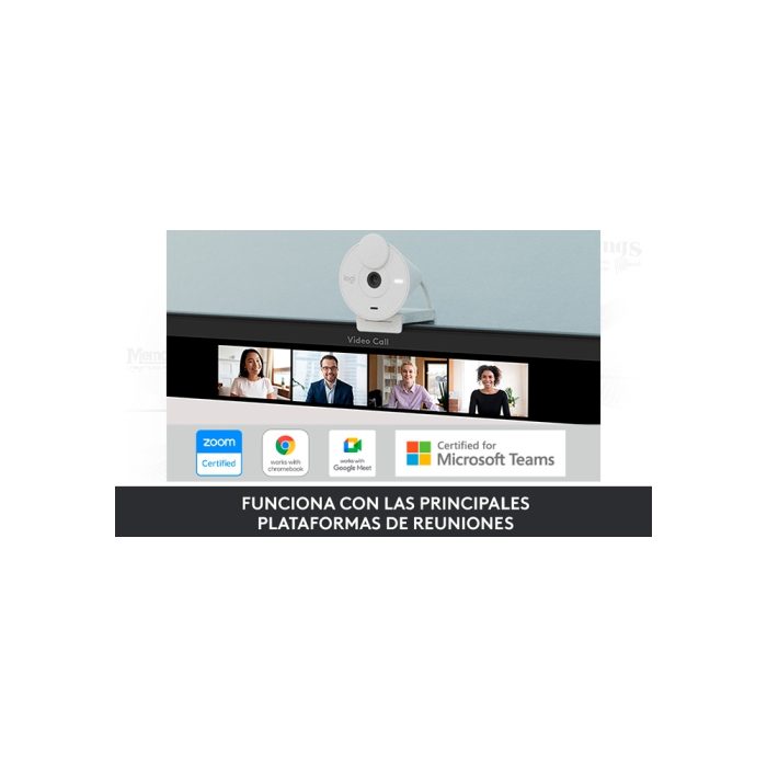 Cámara Logitech Brio 300 FHD 1080p USB-C blanca con alta definición y conexión sencilla