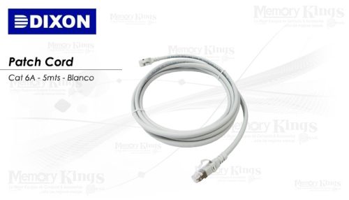 CABLE RED PATCH CORD DIXON 5mt cat-6A Blanco