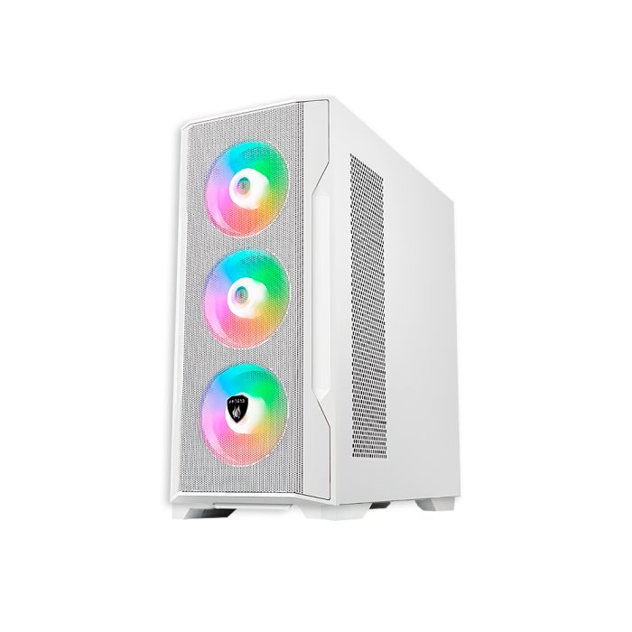 Caja Mid Tower Antryx FX710 ARGB con 4 ventiladores, USB-C y diseño blanco elegante