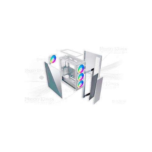 CASE Mid Tower ANTRYX FX730 ARGB 4FAN USB-C WHITE