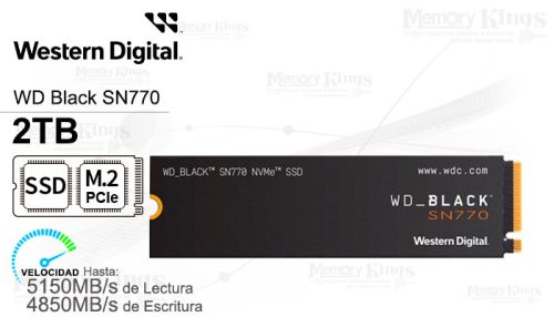 UNIDAD SSD M.2 PCIe 2TB WD BLACK SN770