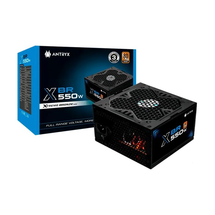 Fuente de Poder Antryx XBR-550 550W 80 Plus Bronze, Eficiencia Energética y Rendimiento Superior