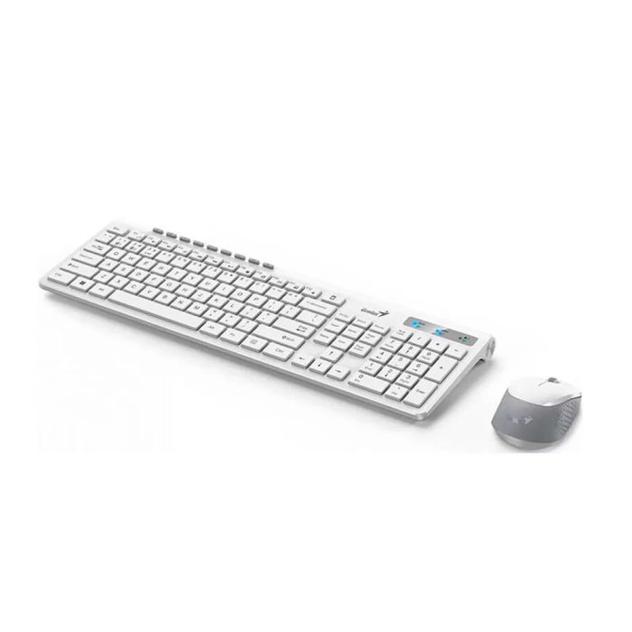 Teclado y ratón Genius SlimStar 8230 inalámbricos, multimedia, color blanco, conectividad Bluetooth