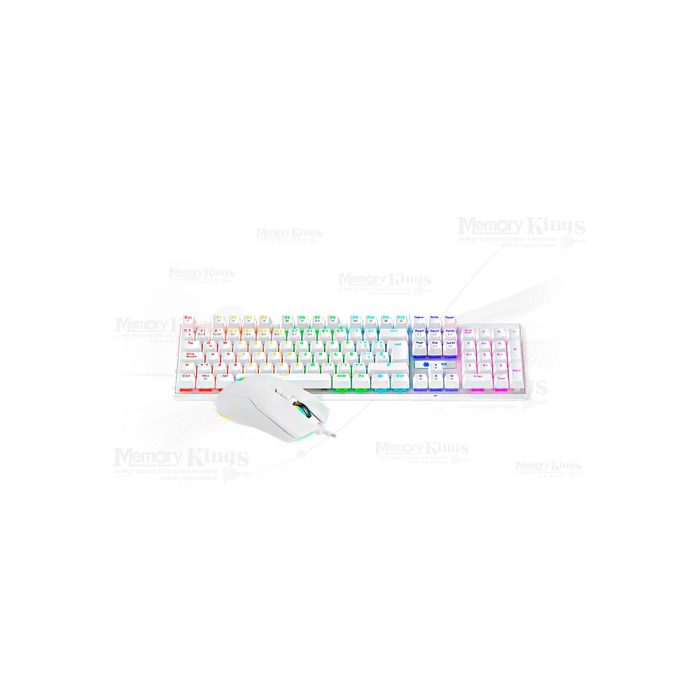 Teclado y mouse gaming Antryx GC-3100 mecánico retroiluminado RGB blanco, switch red, ultra preciso