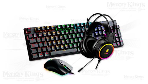 TECLADO+MOUSE +AURICULAR Gaming ANTRYX GC-3100 X3 MECANICO SW BLUE RGB BLACK