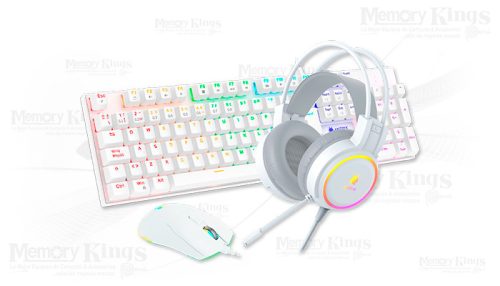 TECLADO+MOUSE +AURICULAR Gaming ANTRYX GC-3100 X3 MECANICO SW BLUE RGB WHITE
