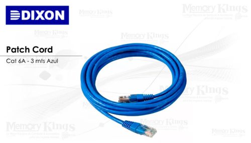 CABLE RED PATCH CORD DIXON 3mt cat-6A Azul