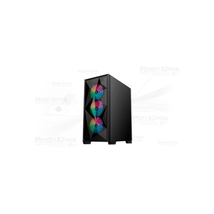 Caja Mid Tower Antryx RX-250 con 4 ventiladores ARGB en color negro - Diseño moderno y refrigeración eficiente