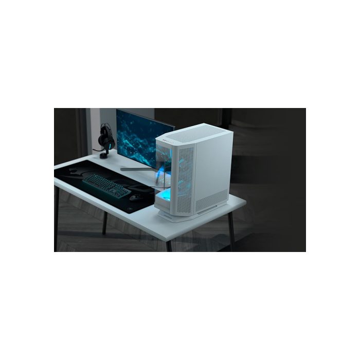 Caja Mid Tower Cougar FV270 RGB en blanco con panel de vidrio y espectacular iluminación LED