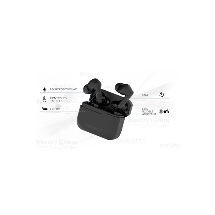 Audífonos inalámbricos Creative Zen Air 2 BT - ANC, 23h de batería, resistencia IPX4, color negro