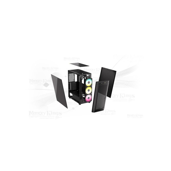 Caja Mid Tower Corsair 480T RGB Airflow negra para excelente ventilación y estilo moderno