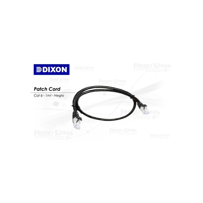 Cable de red patch cord Cat 6 DIXON 1m - Conexión rápida y fiable, color negro