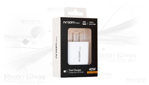 CARGADOR DE PARED ARGOMTECH 40W WHITE