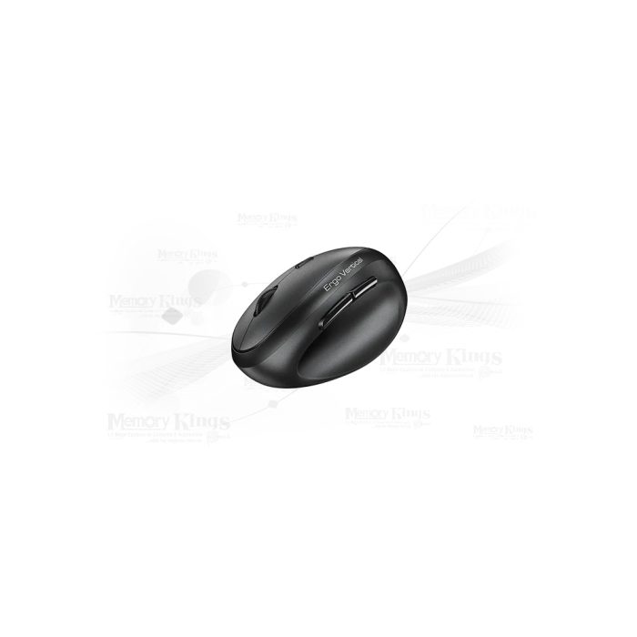 Mouse inalámbrico vertical Genius Ergo 8350S AI con Bluetooth, 6 botones y diseño ergonómico gris oscuro