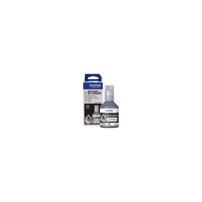 Botella de tinta Brother BTD100BK negra para inyección - Rinde hasta 7500 páginas, ideal para oficina