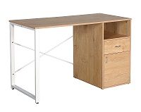Xtech - Escritorio - rectangular - madera, acero, policloruro de vinilo (PVC) - madera beige - blanco base
