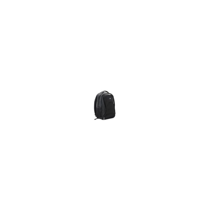 Mochila Klip Xtreme KNB-575 de 15.6" en poliéster 100D, negra, ideal para laptop y viaje.