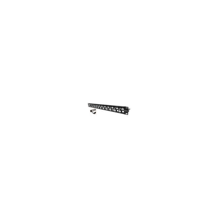 Panel de conexión modular Nexxt Cat6A, 24 puertos SFTP, ideal para rack y redes eficientes