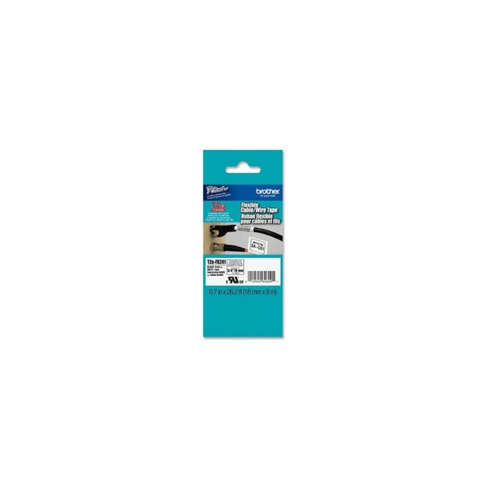 CINTA BROTHER PT-1090/2460/2730VP/9500PC IND TAP BLACK ON WHITE 3/4" (18MM)