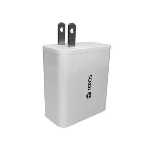 Cargador USB-A USB-C TEROS TE-70207W, GaN, PD 65W, blanco
