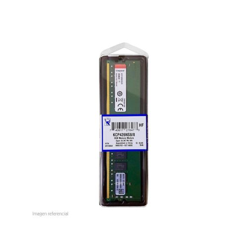 Memoria Kingston KCP426NS8/8, 8GB, DDR4, 2666 MHz, PC4-21300, CL19, non-ECC, 1.2V.