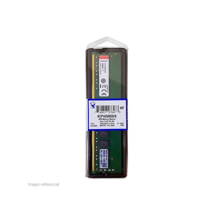 Memoria Kingston KCP426NS8/8, 8GB, DDR4, 2666 MHz, PC4-21300, CL19, non-ECC, 1.2V.