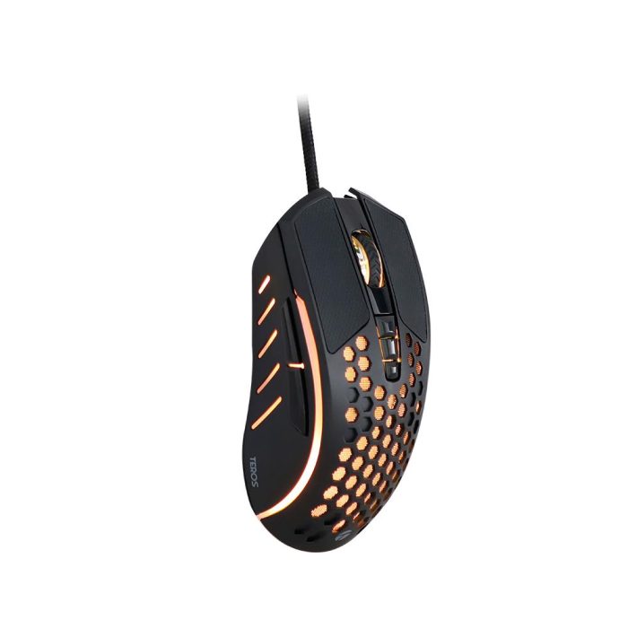 Mouse gamer TEROS TE-1210G, 7 botones, RGB, negro