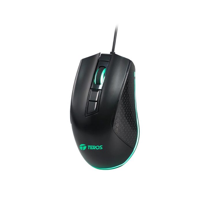 Mouse gamer TEROS TE-1211G, 7 botones, RGB, negro