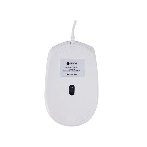 Mouse óptico TEROS TE-1225S, 800-1200-1600 DPI, USB, 4 botones, color blanco