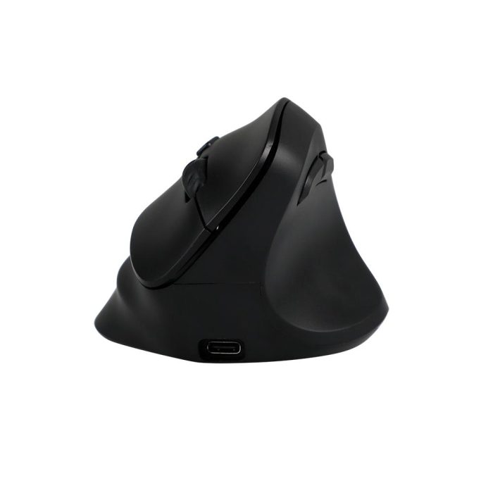 Mouse Teros TE-5169N, Inalámbrico Doble Modo: 2.4G+Bluetooth, 2400 DPI, Vertical, Negro