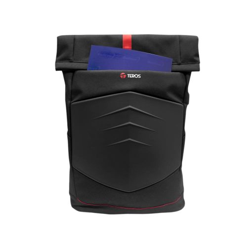 Mochila gamer TEROS TE-IDS18588, poliéster, soporta notebooks de hasta 15.6", negro + rojo