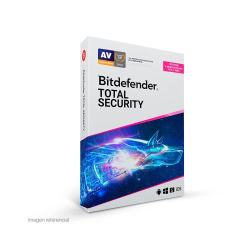 Software Bitdefender Total Security, Licencia para 5 PCs, 12 Meses