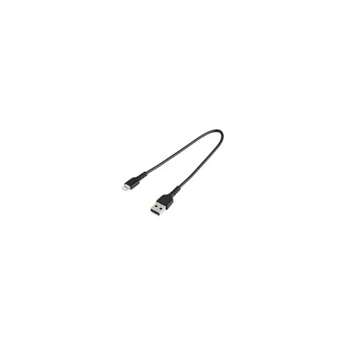 StarTech.com 30cm Lightning/USB Cable de transferencia de datos - Cable for iPhone, iPad Air, iPad mini, iPad, AirPods, Magic Trackpad, Magic Keyboard, Ratón Magic, Control remoto Siri, Dispositivo móvil - 480Mbit/s - MFI - Apantallado - Níquel Conector chapado - 22/32 AWG - Negro