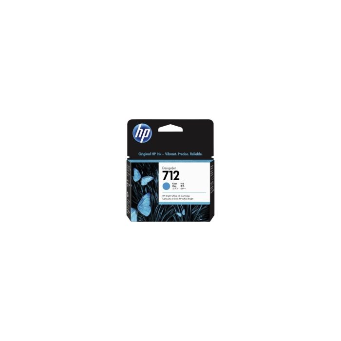 Cartucho de tinta original HP 712 azul ciánico para impresoras - Calidad superior en 1 paquete