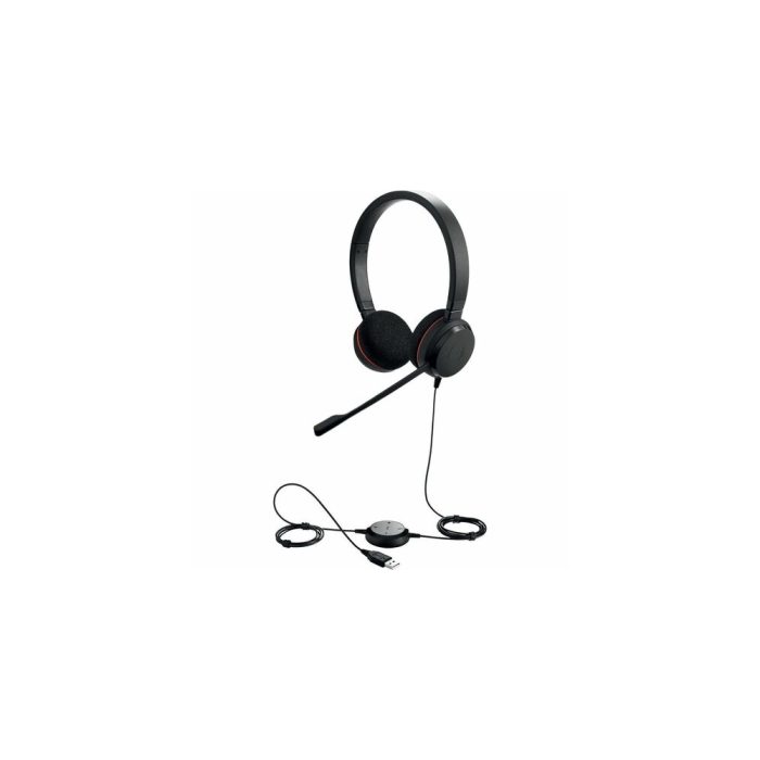 Auriculares Jabra Evolve 20 con micrófono, conexión USB-C, sonido estéreo, negros y compatibles con Microsoft Teams