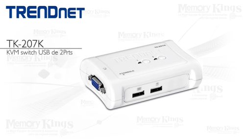 SWITCH KVM USB 2pt TRENDNET TK-207K 2-cables