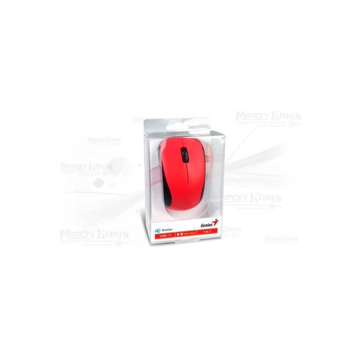 Mouse Genius NX-7000 inalámbrico rojo - diseño ergonómico y alta precisión para trabajo y gaming