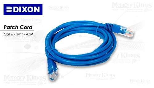 CABLE RED PATCH CORD DIXON 3mt cat-6 Azul
