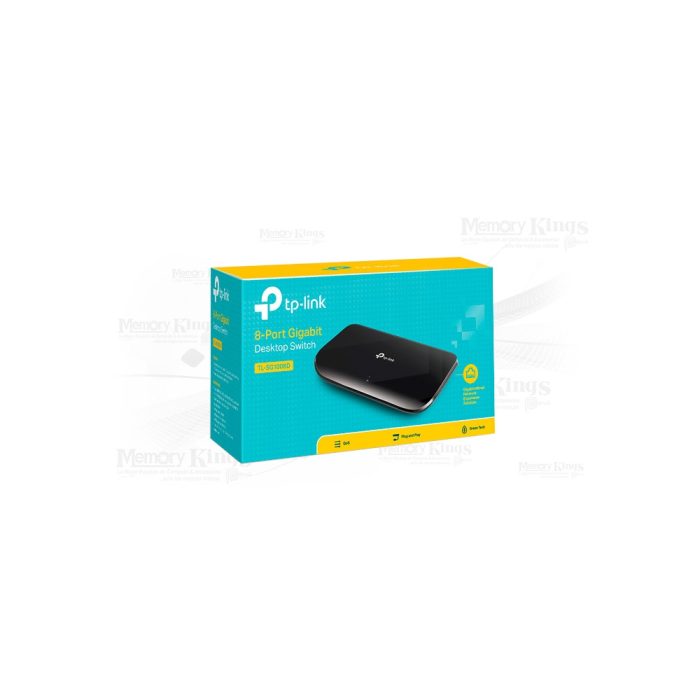 Conmutador de sobremesa TP-Link TL-SG1008D, 8 puertos Gigabit 10/100/1000, rendimiento ultra rápido