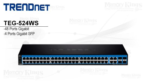 SWITCH GbE 48pt Smart TRENDNET TEG-524WS Rack