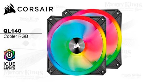 COOLER CASE 140MM CORSAIR QL140 RGB 2IN1 BLACK